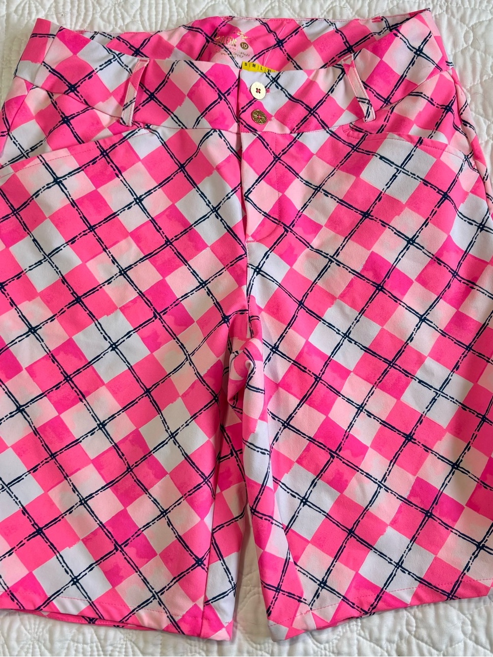 Pink Plaid Golf Shorts 10